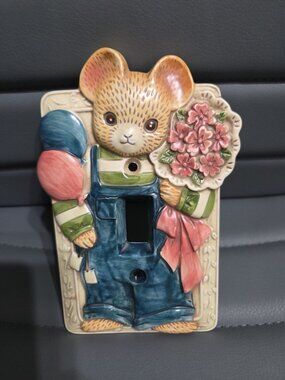 Vintage Japan Takahashi Teddy Bear Switch Plate Cover